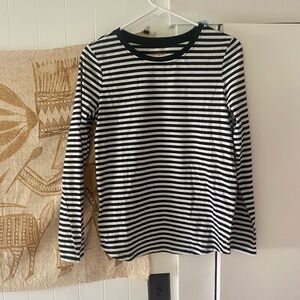 Cat & Jack Black and White Striped Long Sleeve Tee